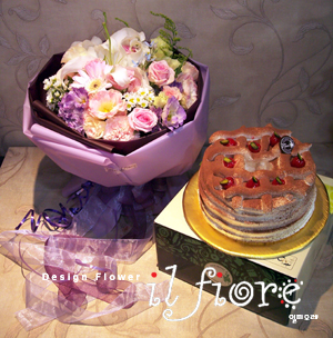 꽃다발+케익